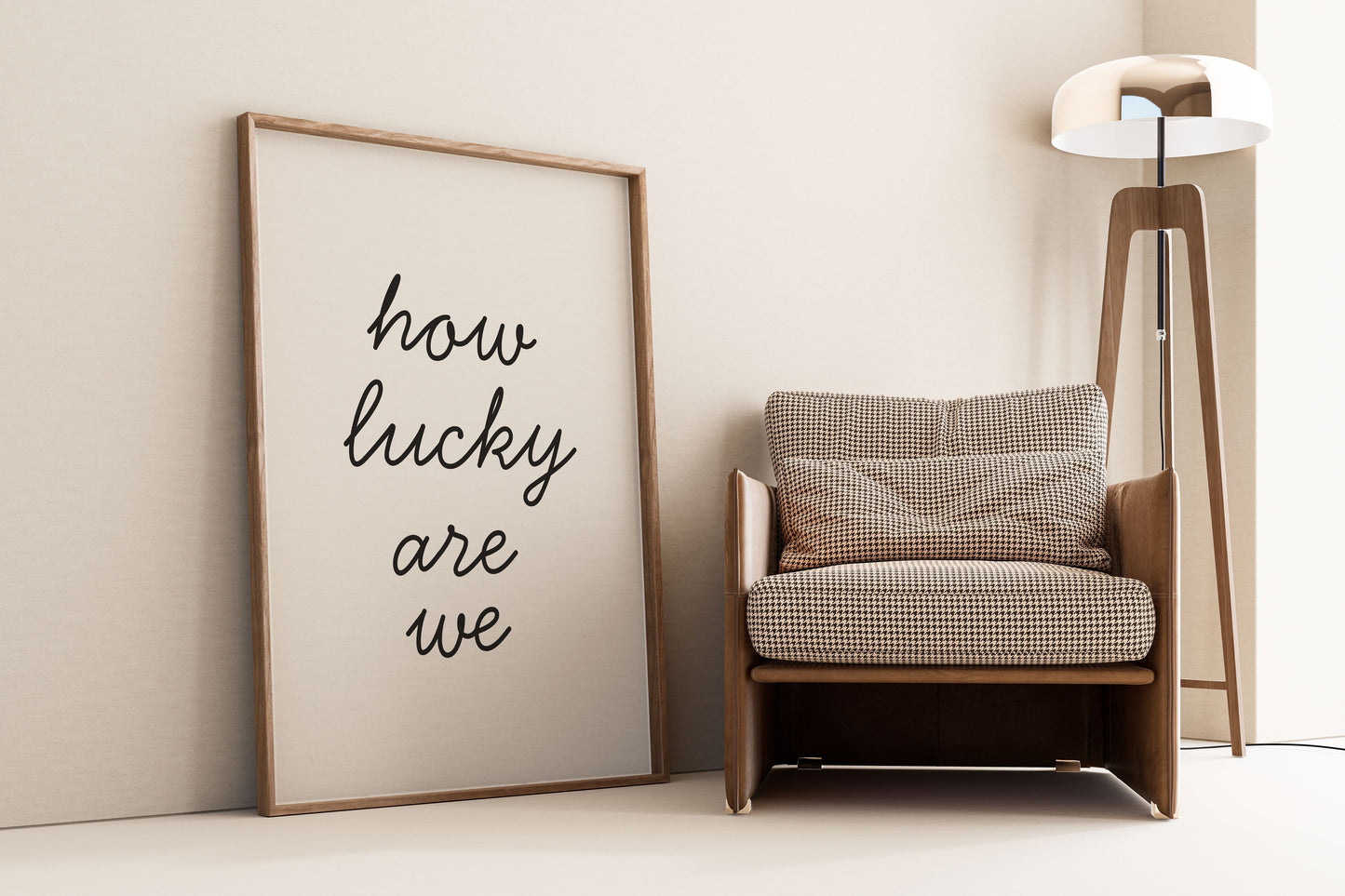 How Lucky Are We Printable Wall Art – Minimalist Inspirational Poster