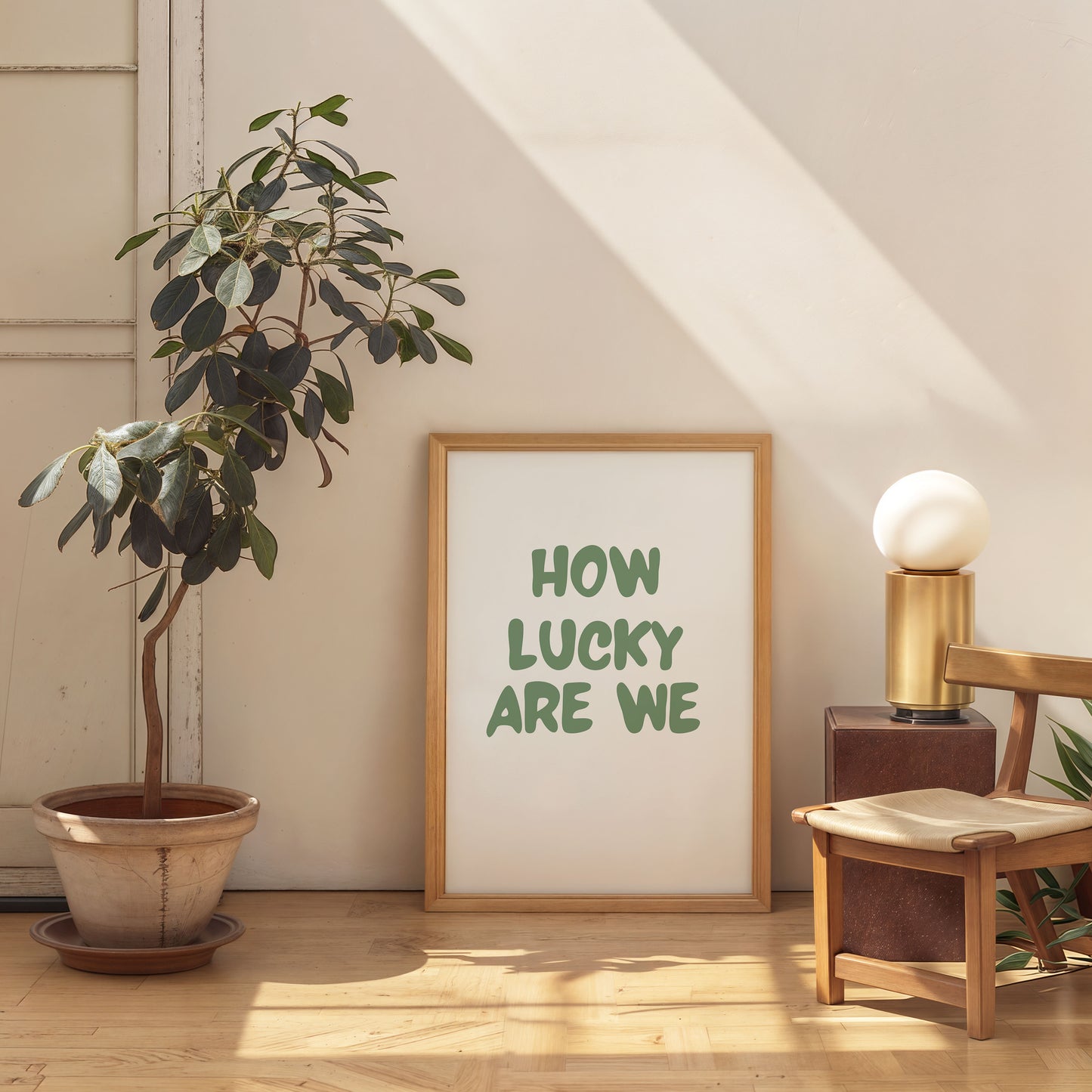 how lucky are we printable poster modern minimalist wall decor