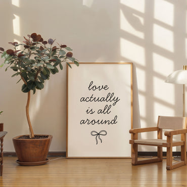 minimalist romantic quote poster love actually is all around