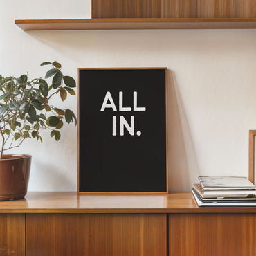 minimalist typography poster all in quote wall decor