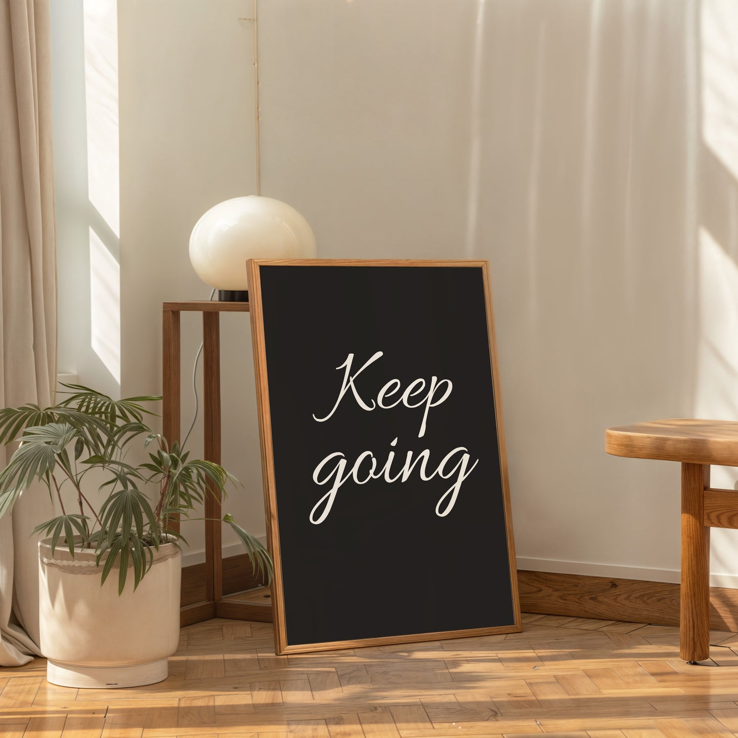 minimalist motivational wall decor keep going typography print