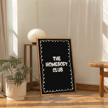 minimalist typography poster the homebody club cozy wall decor