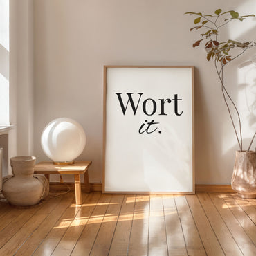 minimalist typography poster worth it quote