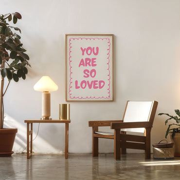 you are so loved motivational wall art minimalist typography poster bedroom decor