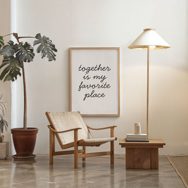 minimalist typography poster together is my favorite place quote