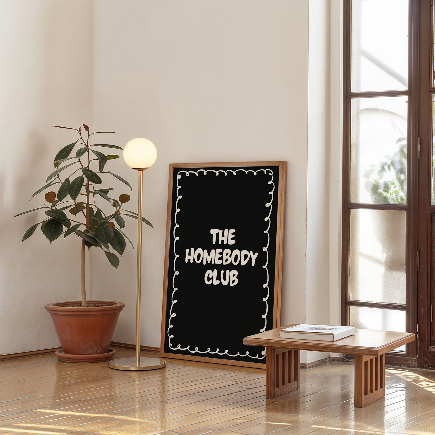 cozy minimalist quote poster the homebody club gallery wall decor