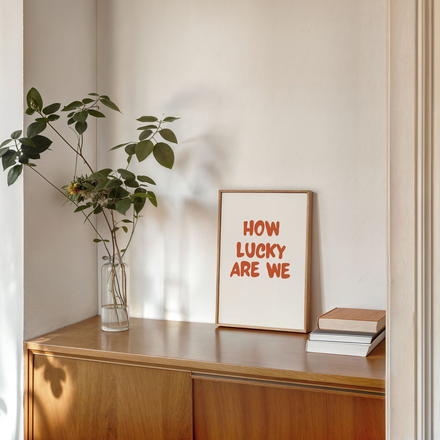 how lucky are we printable poster minimalist typography wall decor