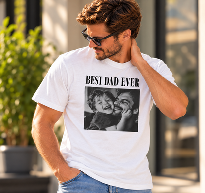 Custom Dad Photo T-Shirt | Personalized Text Tee