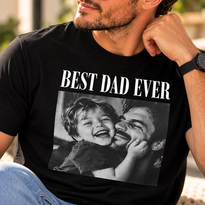 Custom Dad Photo T-Shirt | Personalized Text Tee