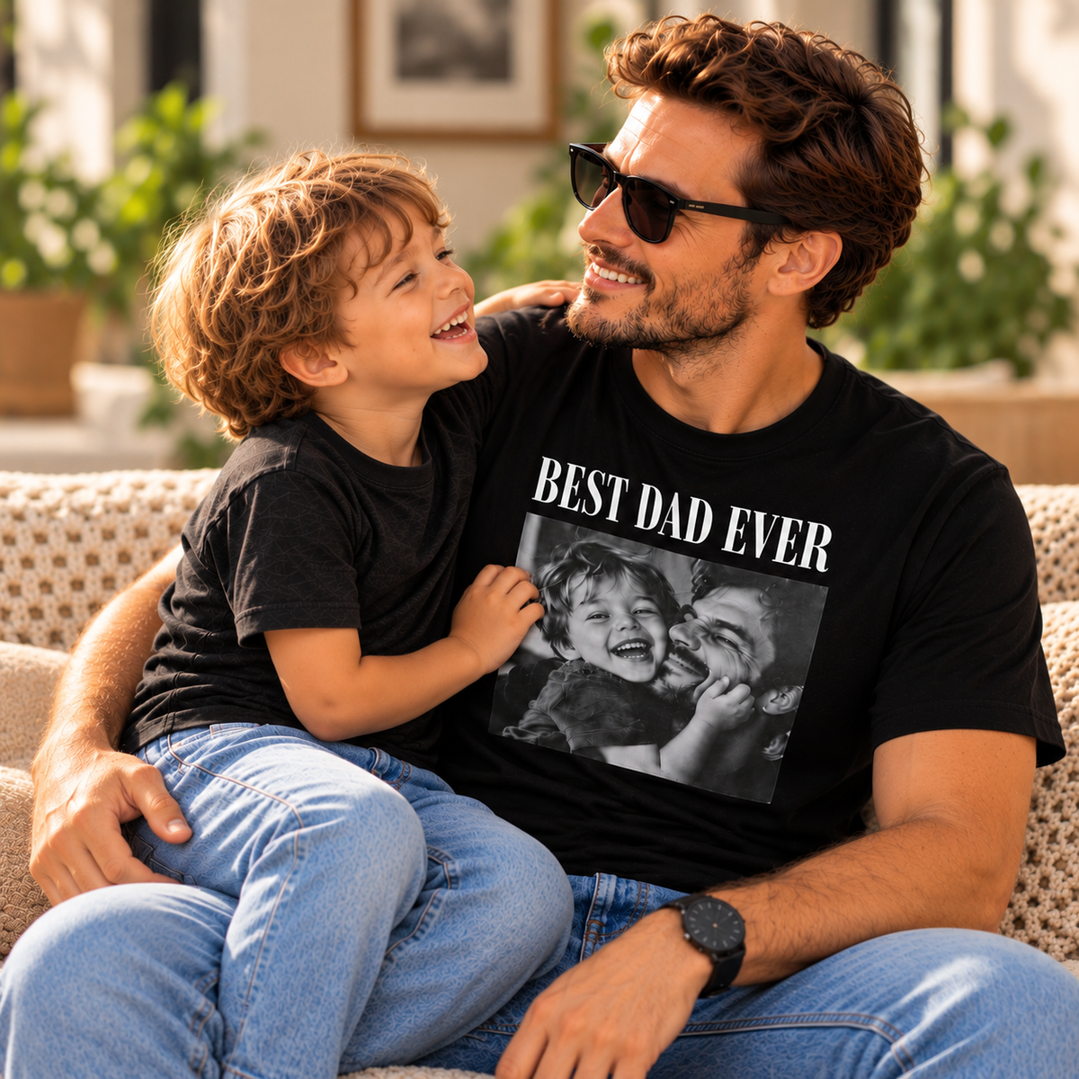 Custom Dad Photo T-Shirt | Personalized Text Tee