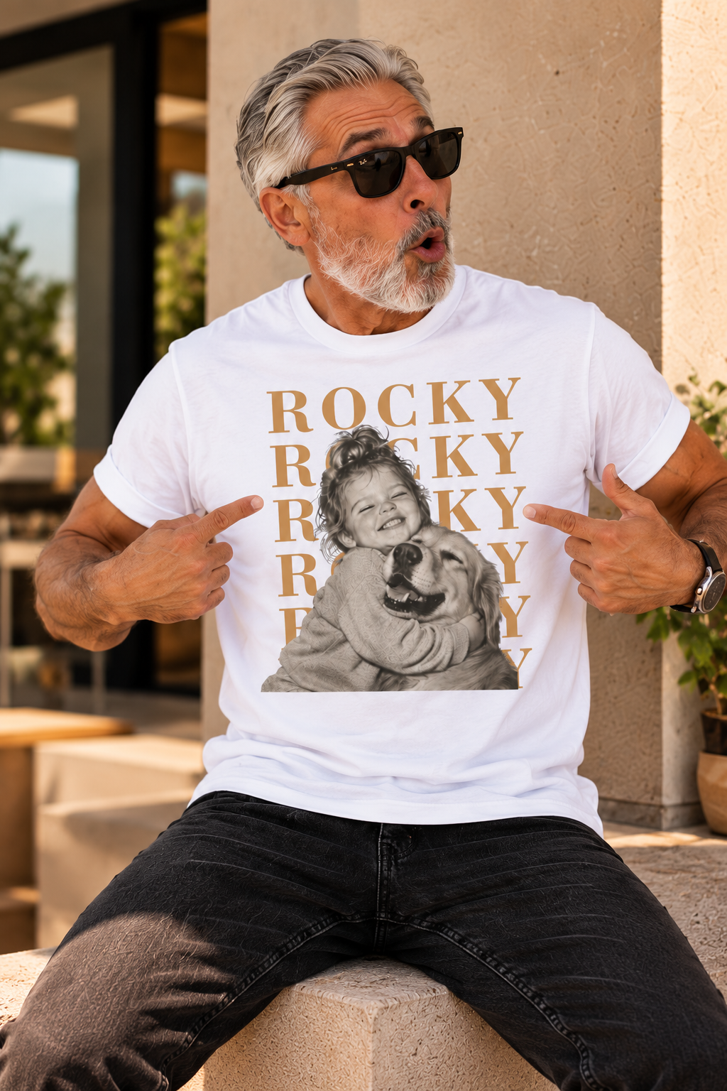 Personalized custom pet T-shirt made from a dog or cat photo