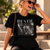 White T-shirt mockup featuring a custom black-and-white best friend photo print