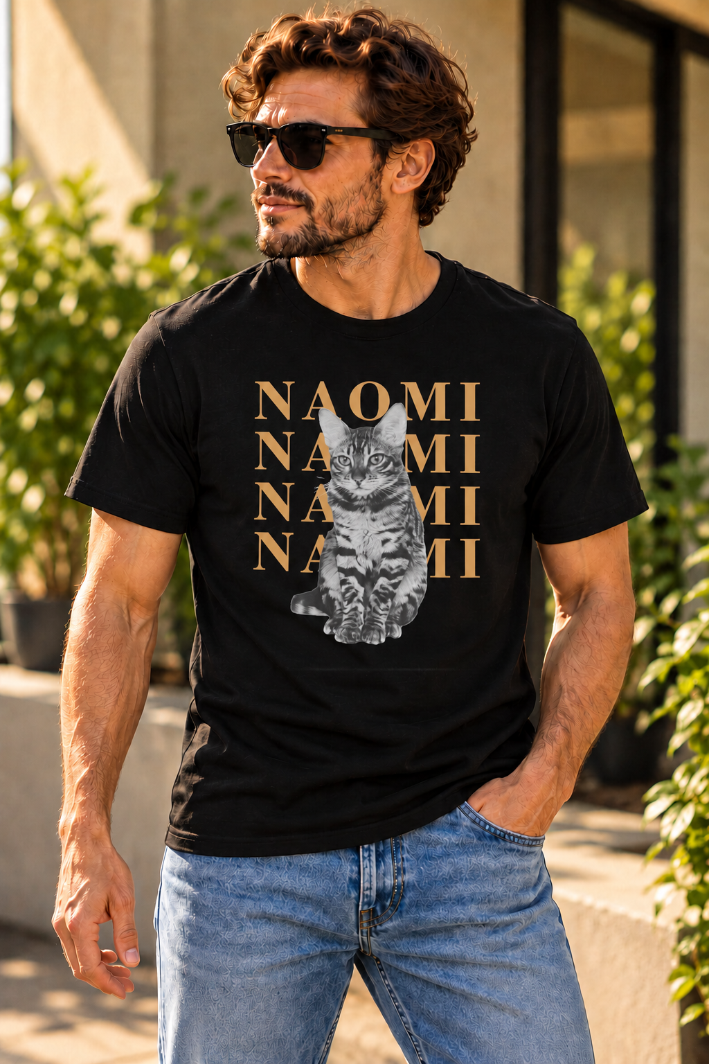 Personalized dog or cat photo shirt with custom text
