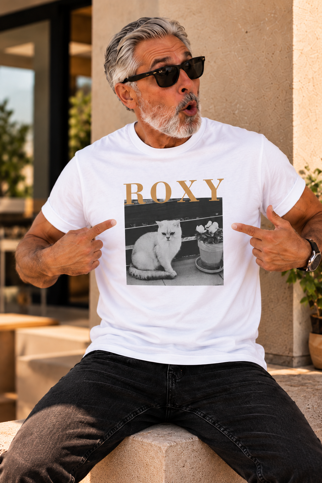 Pet lover T-shirt featuring a custom pet photo and name