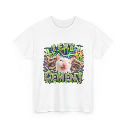I Eat Cement funny graphic T-shirt in a lifestyle mockup