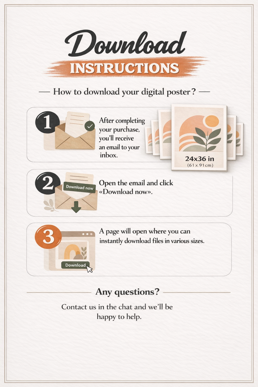 Download instructions for a digital poster with step-by-step guidance.