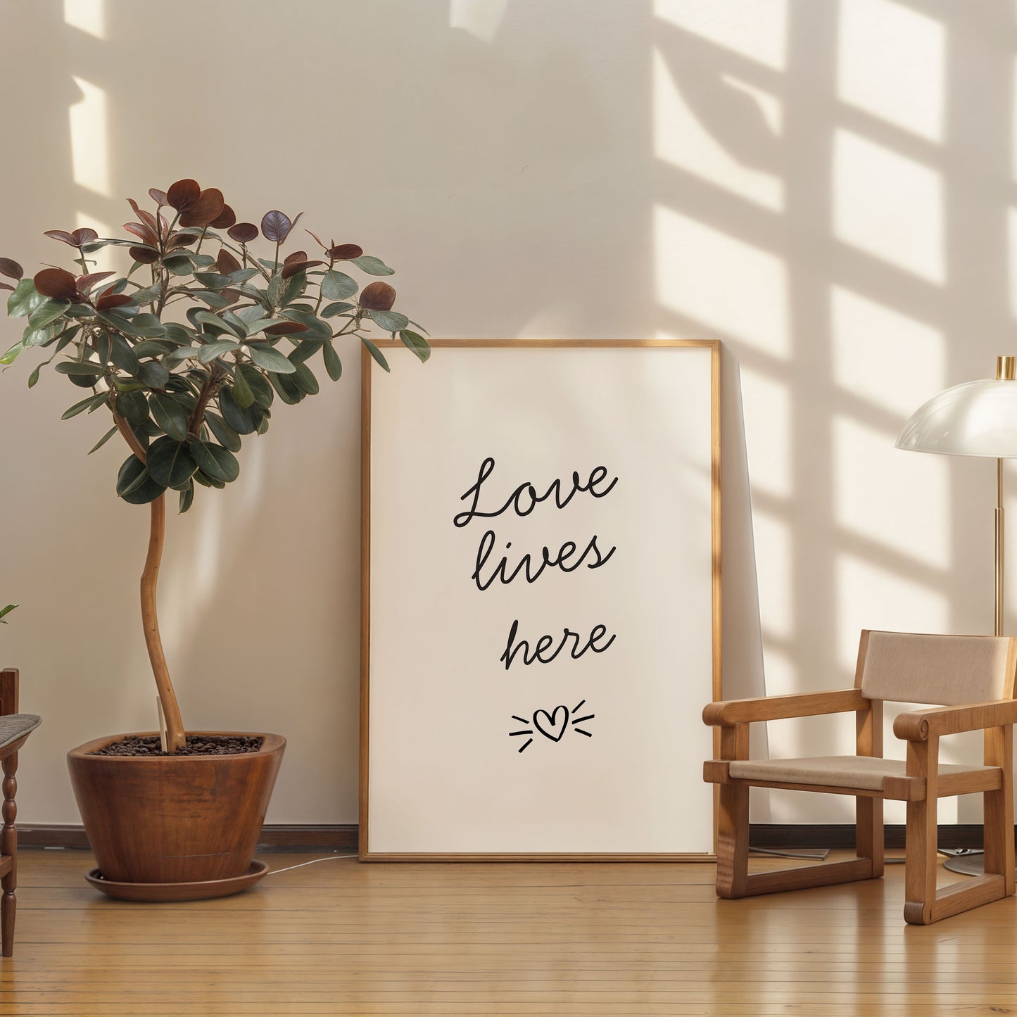 love lives here romantic quote wall art poster