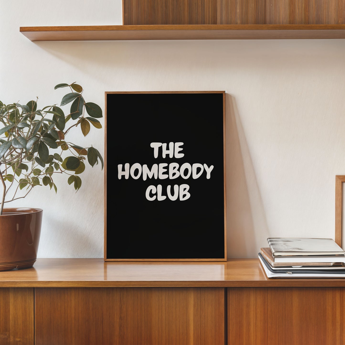 the homebody club wall art minimalist typography poster cozy home decor