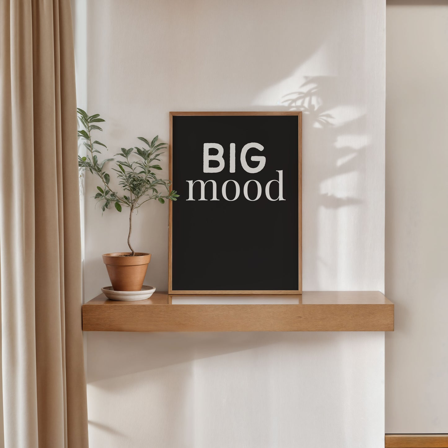 big mood typography wall art poster minimalist quote