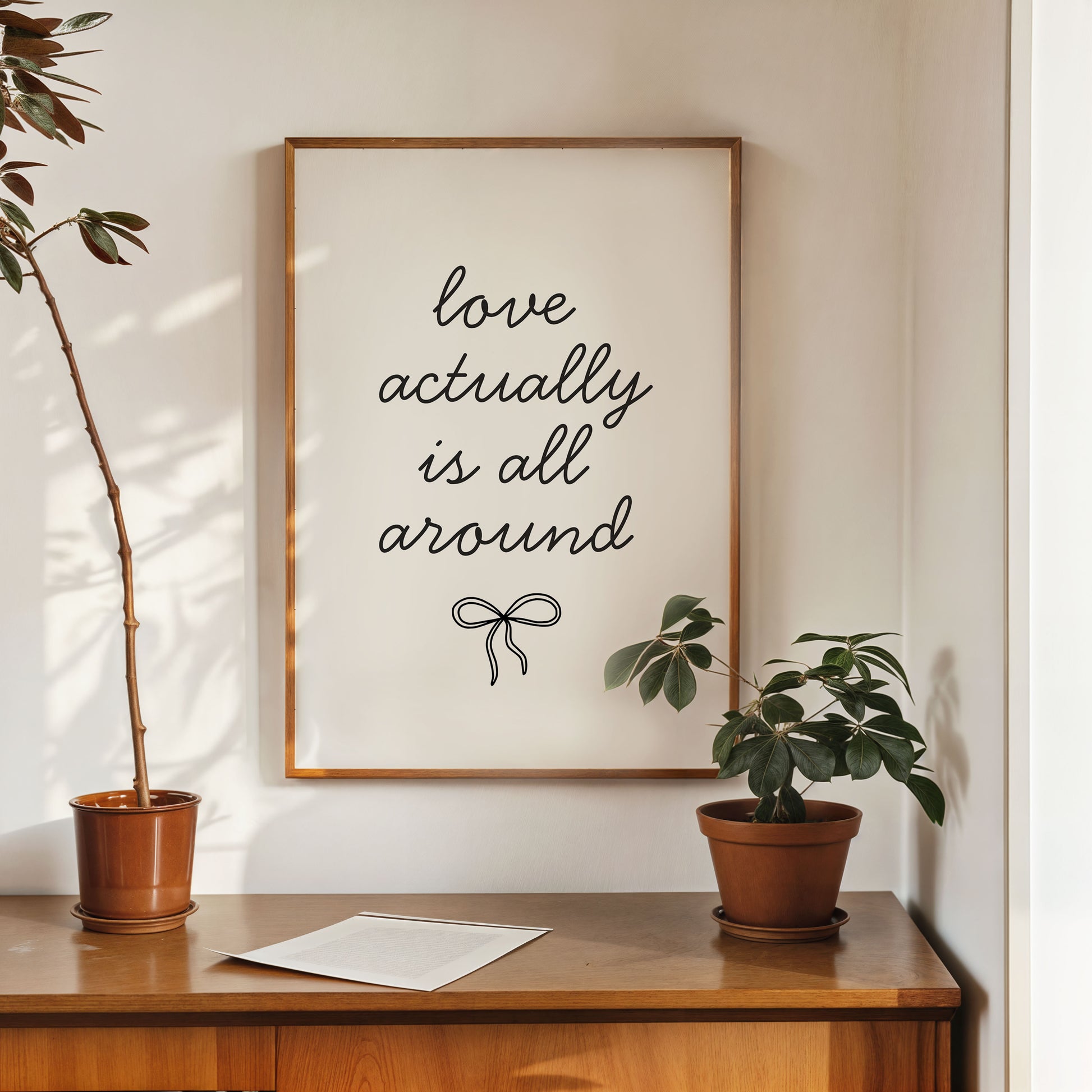 romantic minimalist wall decor love actually is all around quote print