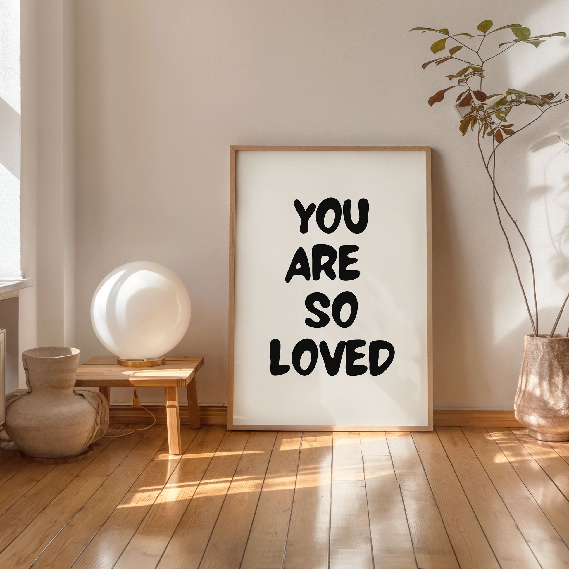 minimalist printable quote poster you are so loved modern wall decor