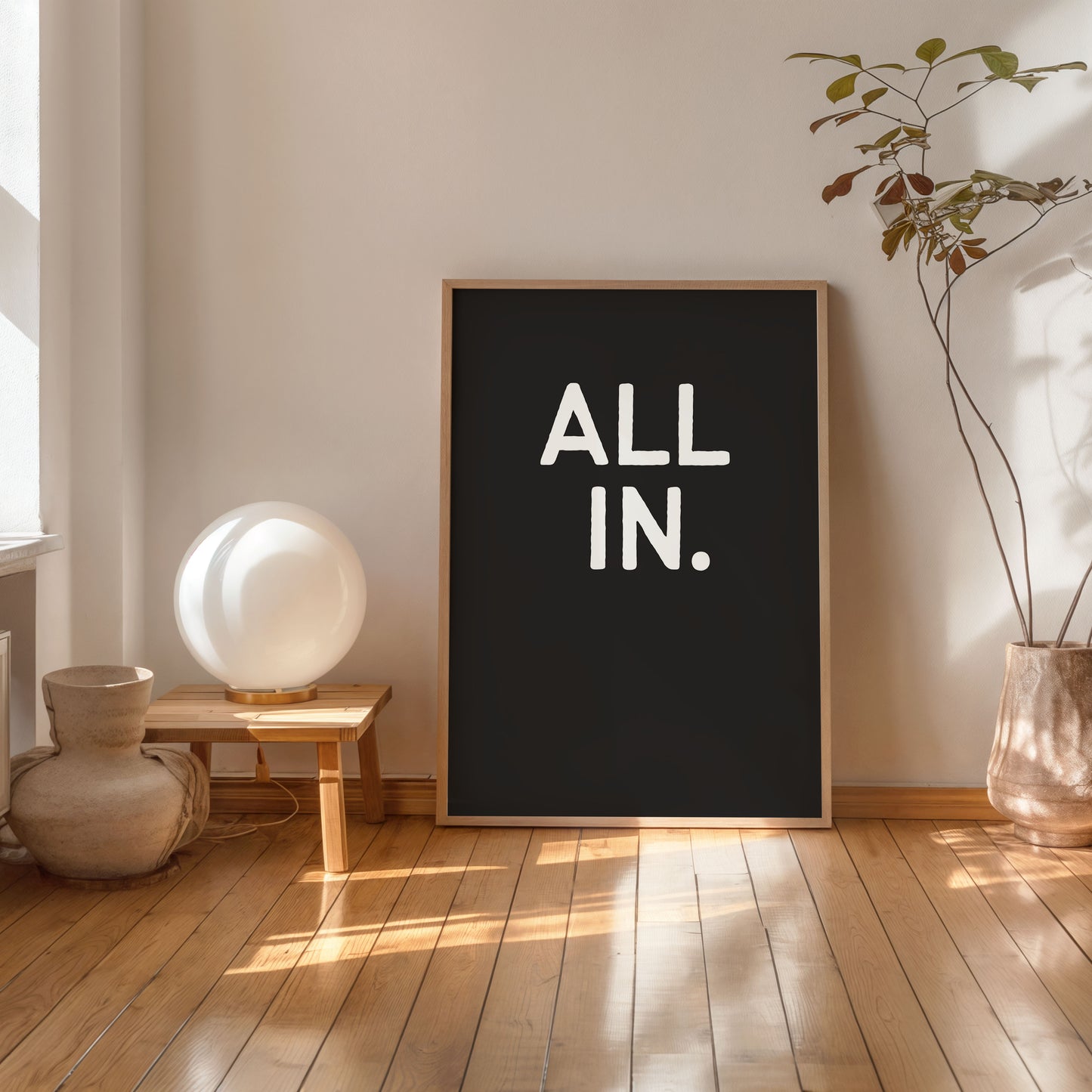 modern inspirational wall art all in typography print