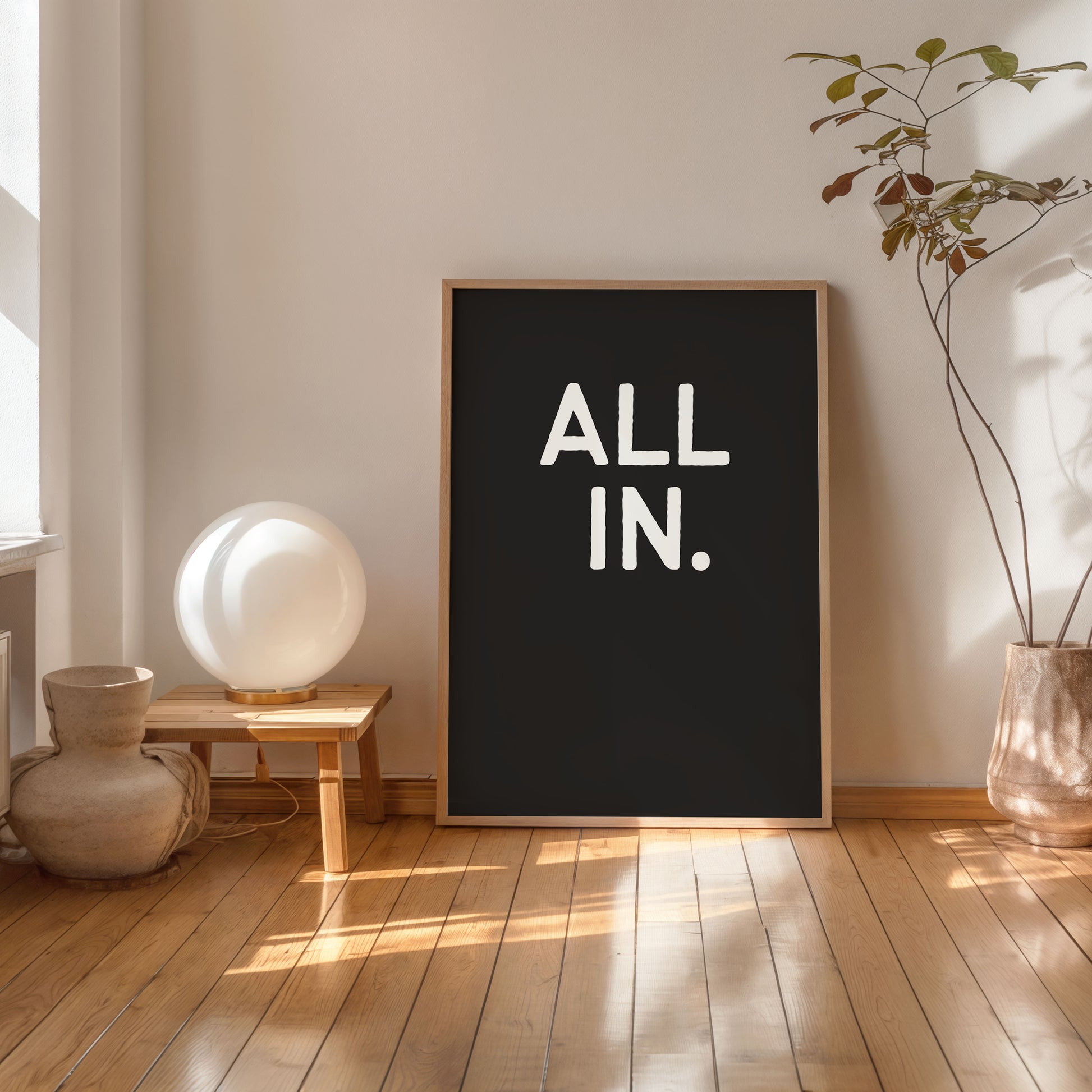 modern inspirational wall art all in typography print