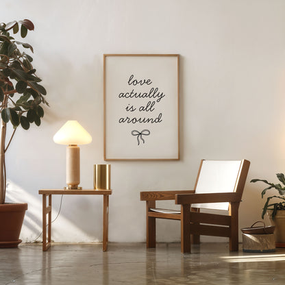 love actually is all around wall art romantic typography poster