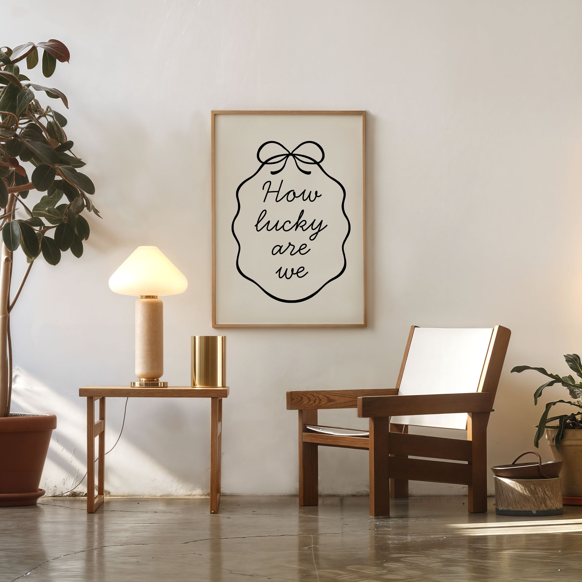 modern inspirational wall decor how lucky are we poster
