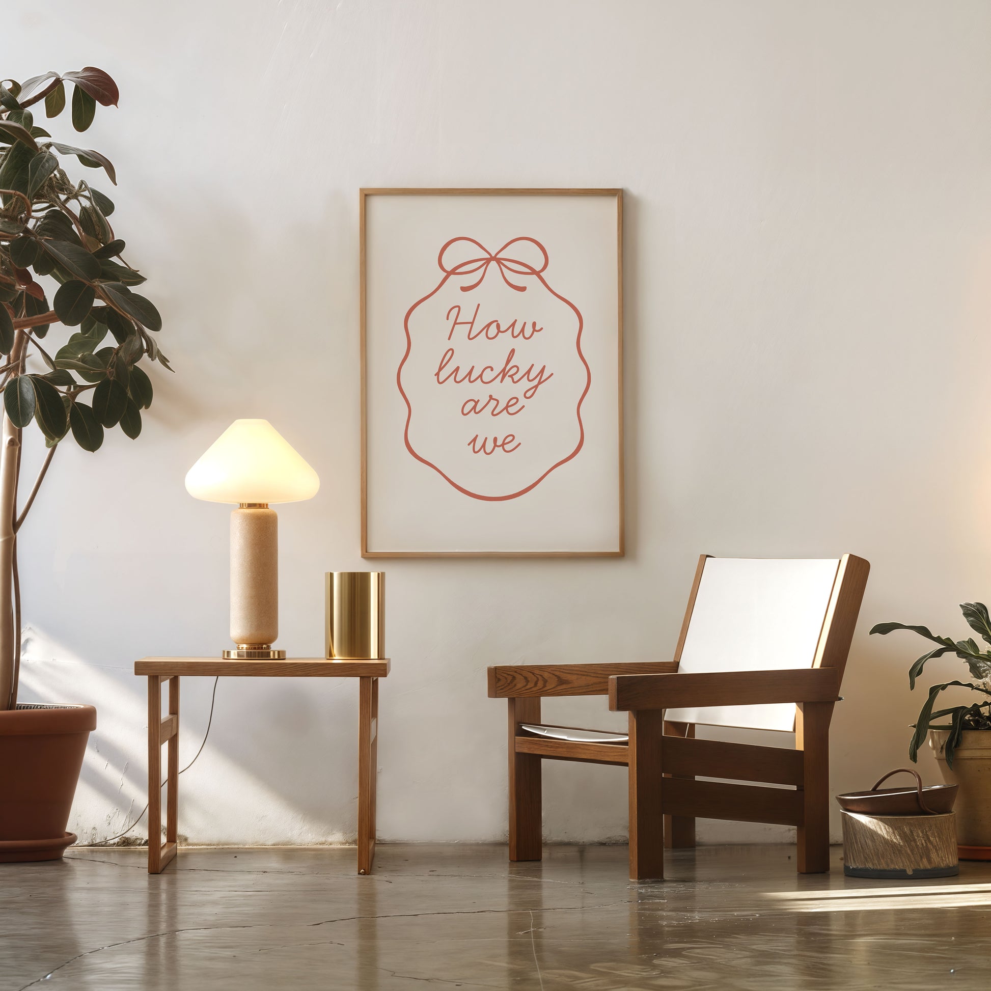 how lucky are we inspirational typography wall art