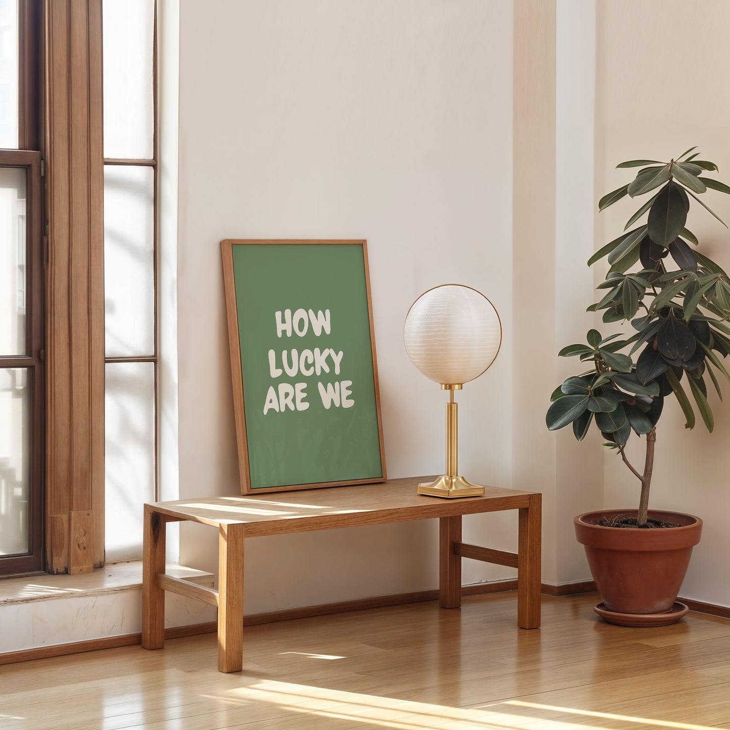how lucky are we printable poster inspirational typography wall art