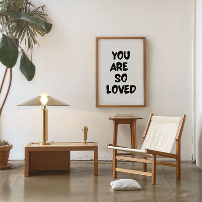 you are so loved motivational wall art minimalist typography poster bedroom decor