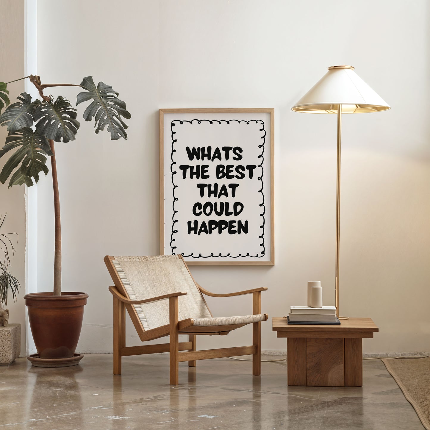 whats the best that could happen motivational quote wall art poster