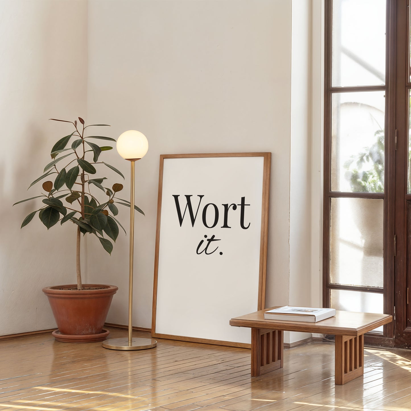 modern inspirational wall art worth it poster
