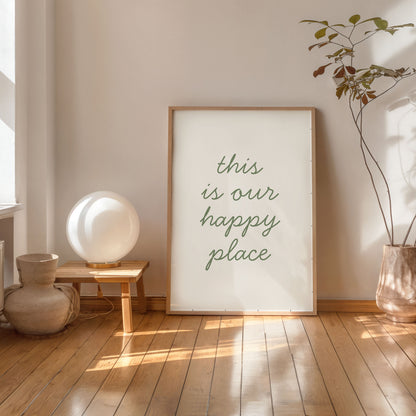 modern quote wall art this is our happy place poster