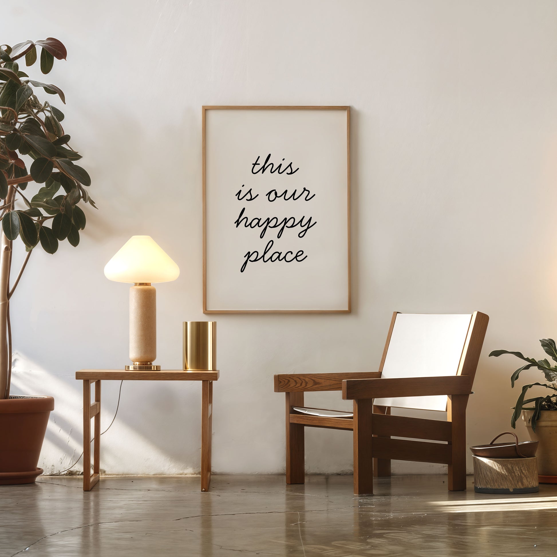 modern quote wall art this is our happy place poster