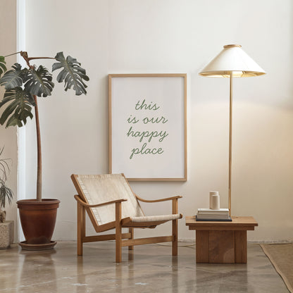scandinavian minimalist wall decor this is our happy place typography print