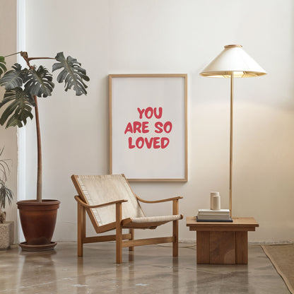 minimalist inspirational quote poster you are so loved gallery wall decor